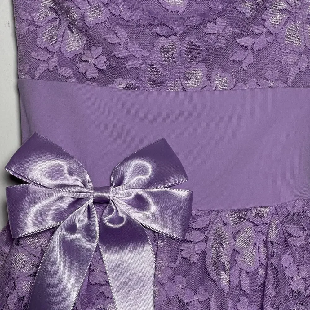 Theatricals Child Lavender Lace Off-Shoulder Dance Leotard Costume Dress CXS NWT